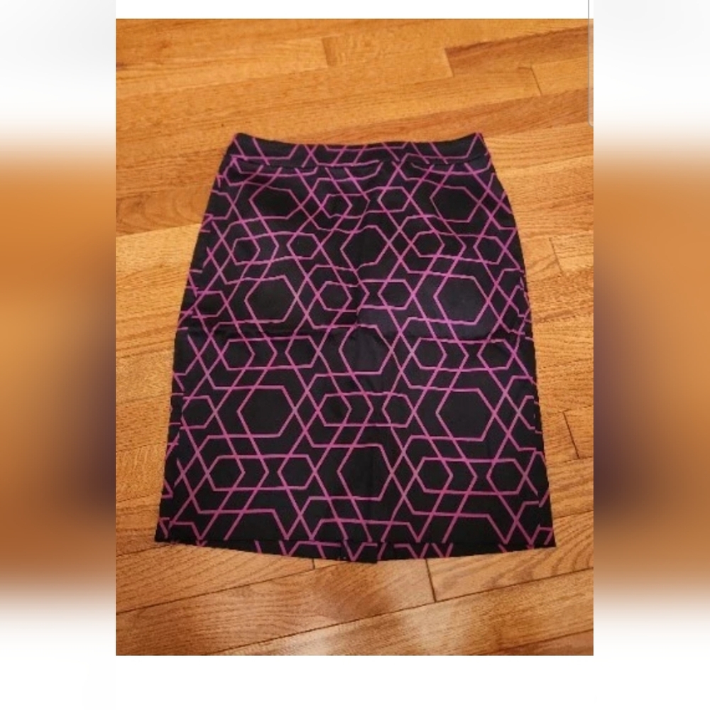 J. Crew Geometric Print Pencil Skirt - Purple / Blue Sz 2